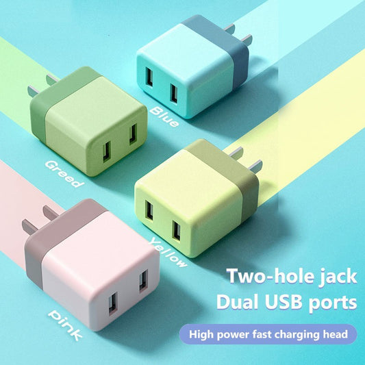 2 USB 5V2A Dual-Hole Charger USB Universal 20W Mobile Phone Charging Head CE Certified Color Power Adapter